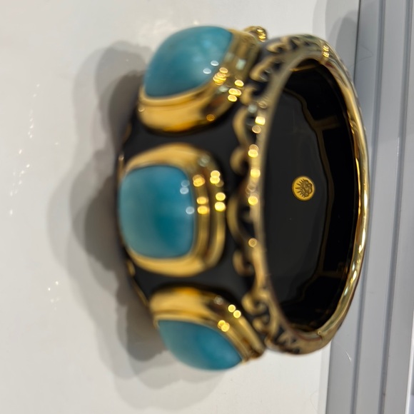 Elegant Gold and Blue Women's Bracelet - Picture 2 of 8